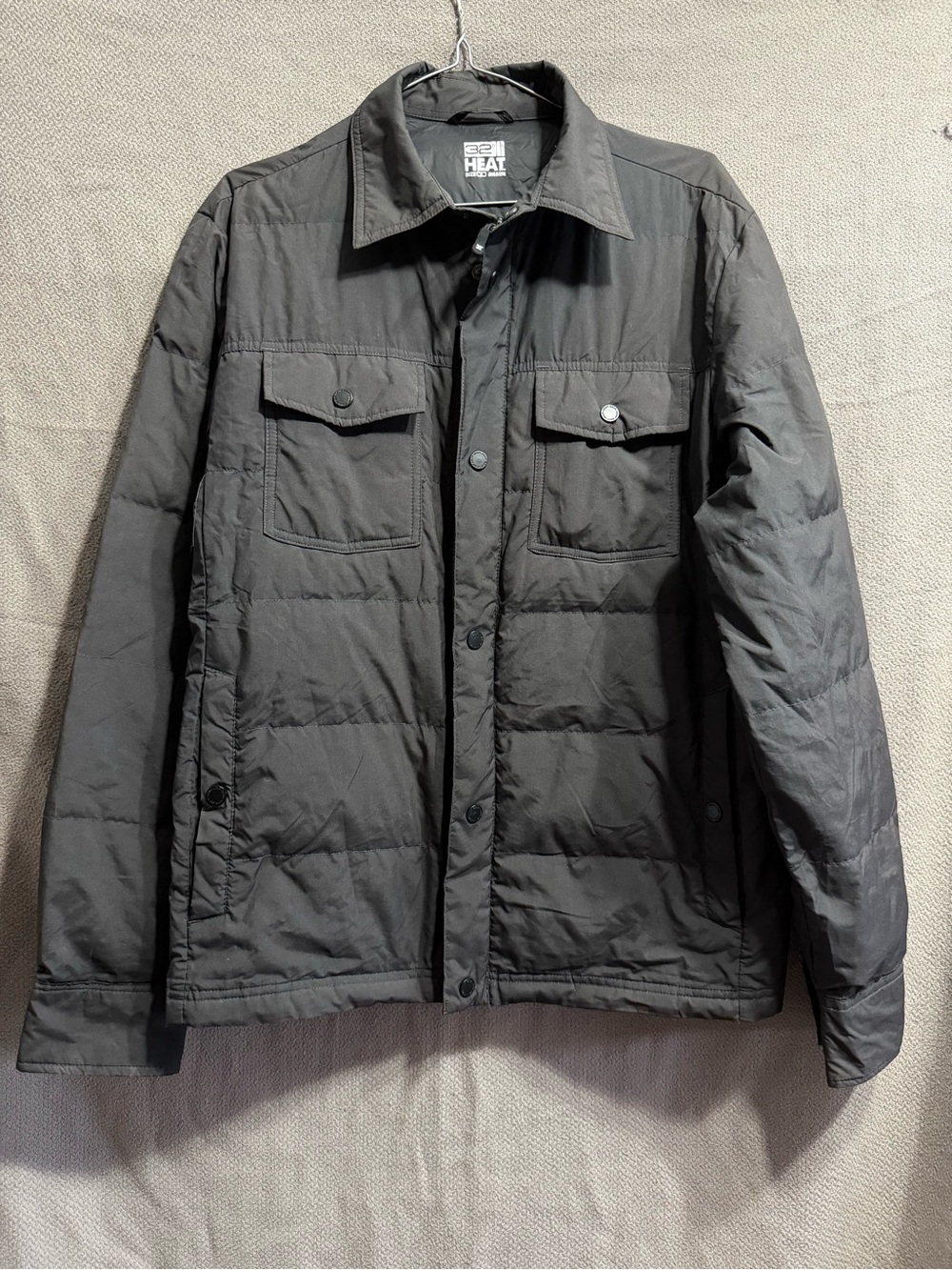 32 Degrees Black Quilted Military-Style Field Jacket